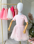 Skirt and T-shirt set with bow powder