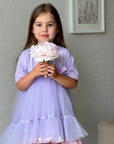 Vikki powder dress with bow