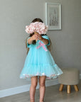 Vikki powder dress with bow
