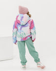 Winter down jacket with designer print