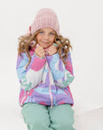 Winter down jacket with designer print
