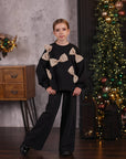 Suit with bows