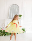 Vikki powder dress with bow