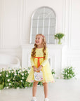 Vikki powder dress with bow
