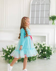 Vikki powder dress with bow
