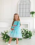 Vikki powder dress with bow