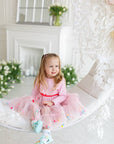 Vikki powder dress with bow
