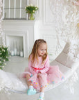 Vikki powder dress with bow