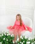 Vikki powder dress with bow