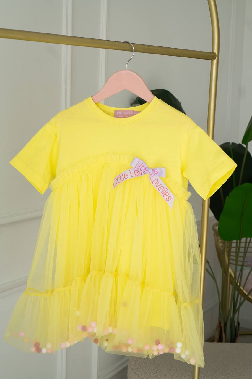 Vikki powder dress with bow