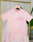 Vikki powder dress with bow