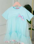 Vikki powder dress with bow