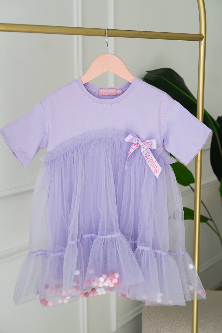 Vikki powder dress with bow