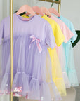 Vikki powder dress with bow