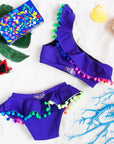 Leopard swimsuit with balls