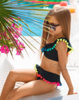 Leopard swimsuit with balls