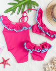 Leopard swimsuit with balls