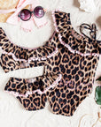 Leopard swimsuit with balls