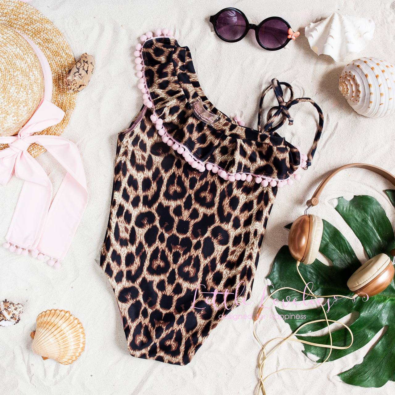 Leopard swimsuit with balls