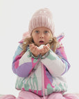 Winter down jacket with designer print