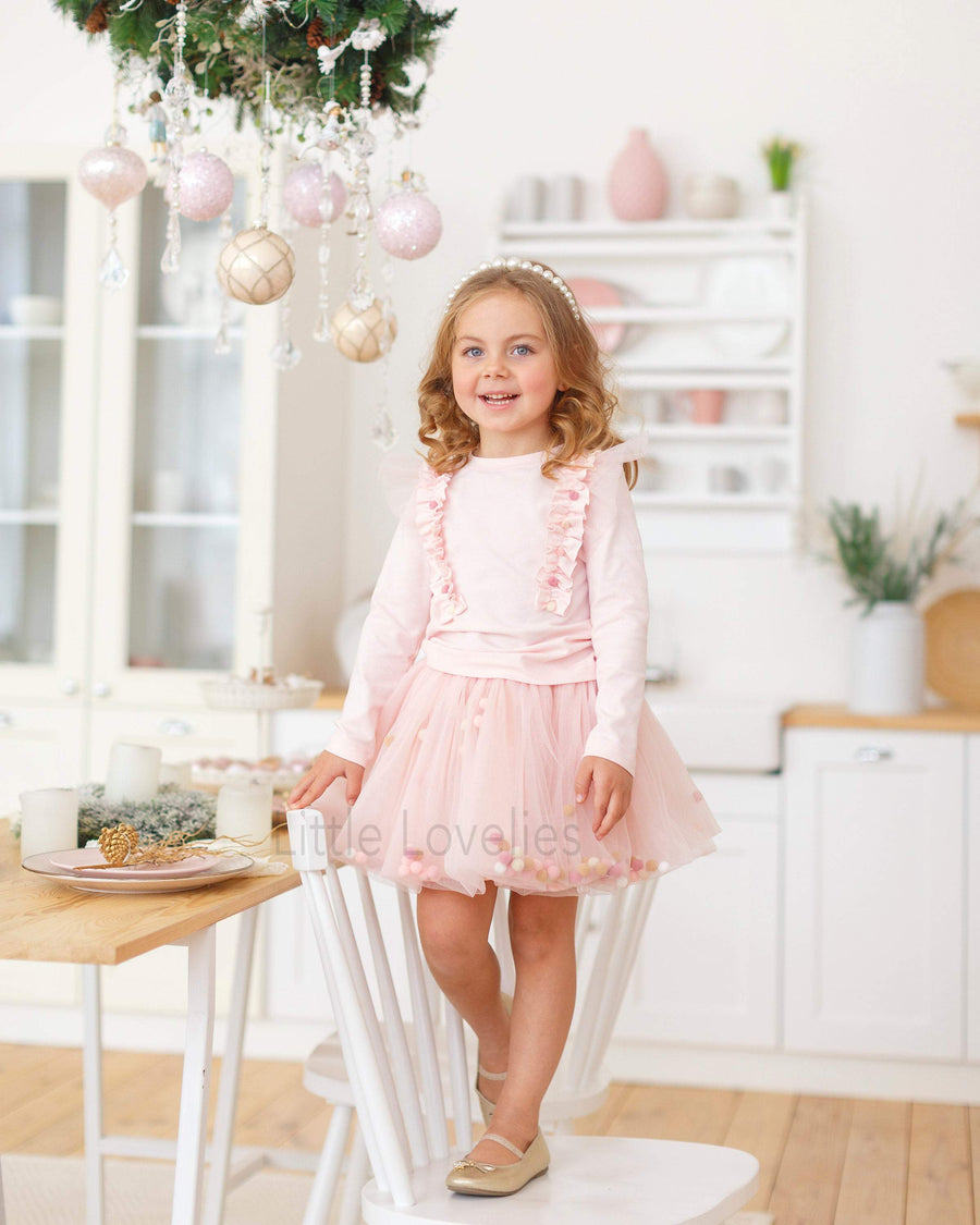 Комплект спідниця та лонгслів Pastel Edition пудра - Little Lovelies - Одяг для маленьких модників