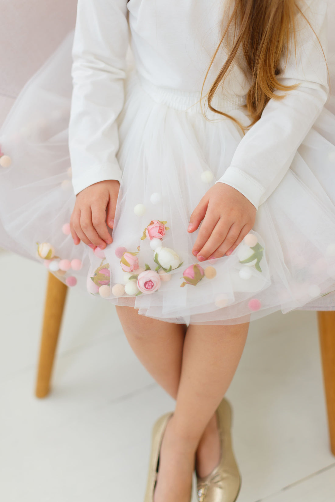 Спідниця із квітковими бутонами молочного кольору - Little Lovelies - Одяг для маленьких модників