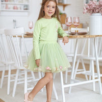 Спідниця з квітковими бутонами зеленого кольору - Little Lovelies - Одяг для маленьких модників