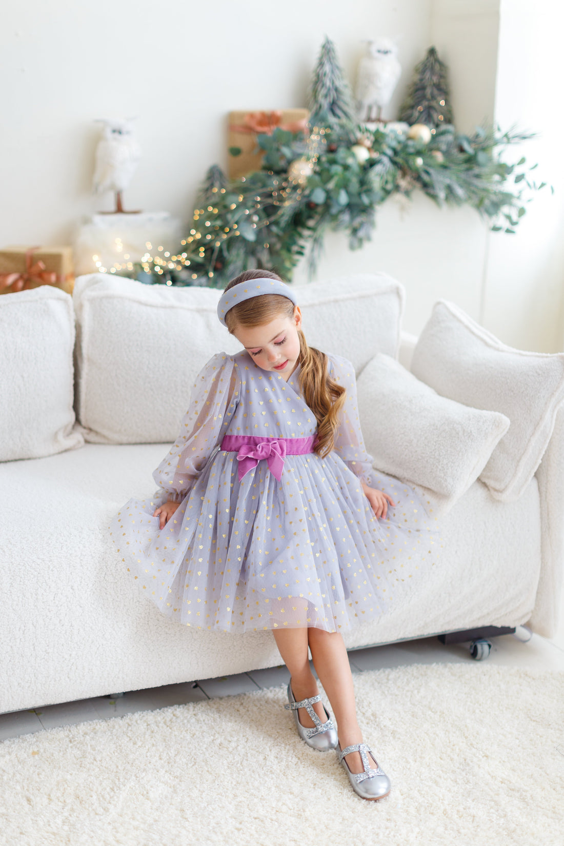 Сукня із сердечками сіра - Little Lovelies - Одяг для маленьких модників